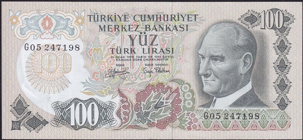 6.Emisyon 2.Tertip 100 Lira G05 247198 Çok Çok Temiz+