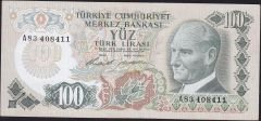 6.Emisyon 1.Tertip 100 Lira A83 408411 Çok Temiz+