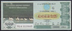 1995 9 HAZİRAN ÇEYREK BİLET G SERİSİ