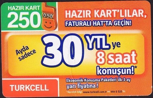 Turkcell Hazır Kart 250 Kontör 2009