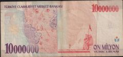 7.Emisyon 10 000 000 Lira A56 942958 Çok Temiz