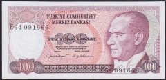 7.EMİSYON 2.TERTİP 100 LİRA E64 091666 ÇİL