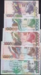 Saint Thomas 5 Farklı Para Seti, 5000 10000 20000 50000 100000 Dobras 2013 Çil