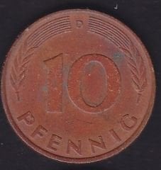 Almanya 10 Pfennig 1979 D