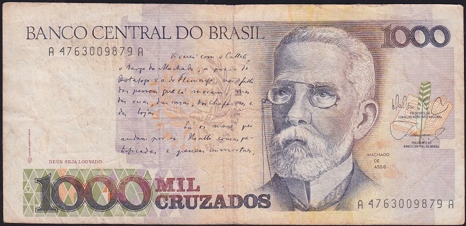 Brezilya 1000 Cruzados 1987 Çok Temiz