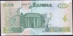 Zambia 20 Kwacha 1992 Çil Pick 36a