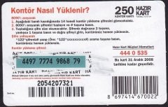 Turkcell Hazır Kart 250 Kontör 2008