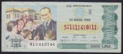 1989 23 NİSAN ÇEYREK BİLET R SERİSİ