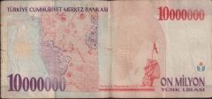 7.Emisyon 10 000 000 Lira A55 049479 Çok Temiz