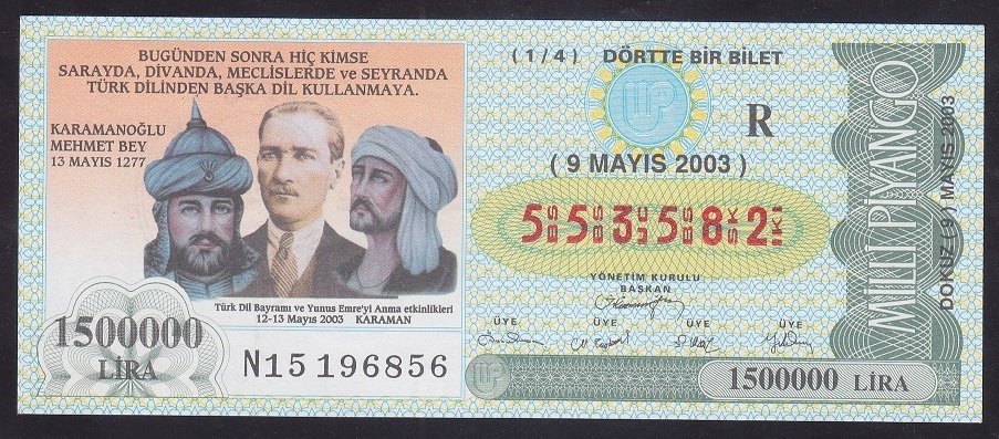 2003 9 MAYIS ÇEYREK BİLET