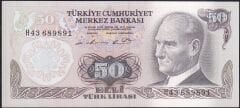 6.Emisyon 1.Tertip 50 Lira H43 689891 Çil