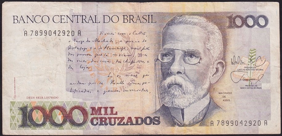 Brezilya 1000 Cruzados 1987 Çok Temiz +