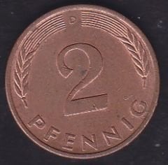 Almanya 2 Pfennig 1979 D
