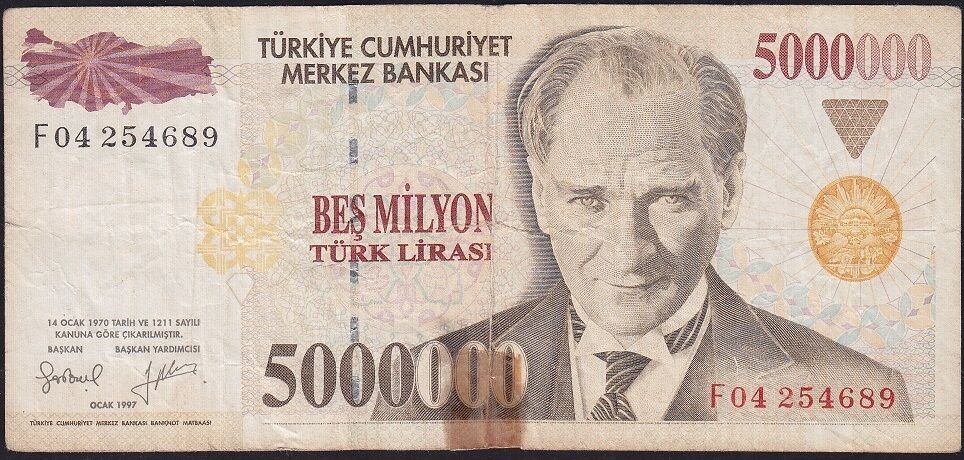 7.Emisyon 5 000 000 Lira F04 254689 Haliyle