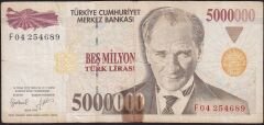 7.Emisyon 5 000 000 Lira F04 254689 Haliyle