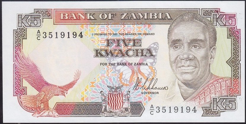 ZAMBİA 5 KWACHA 1989 ÇİL