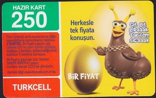 Turkcell Hazır Kart 250 Kontör 2010