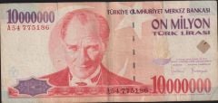 7.Emisyon 10 000 000 Lira A54 775186 Çok Temiz