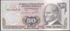 6.Emisyon 1.Tertip 50 Lira H41 768544 Çil
