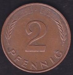 Almanya 2 Pfennig 1991 J
