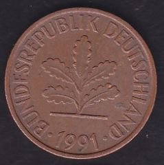 Almanya 2 Pfennig 1991 J