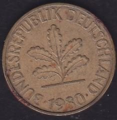 Almanya 10 Pfennig 1980 D