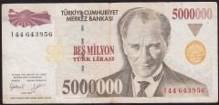 7.Emisyon 5 000 000 Lira I44 643956 Çok Temiz