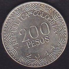 KOLOMBİYA 200 PESOS 2014 ÇİL