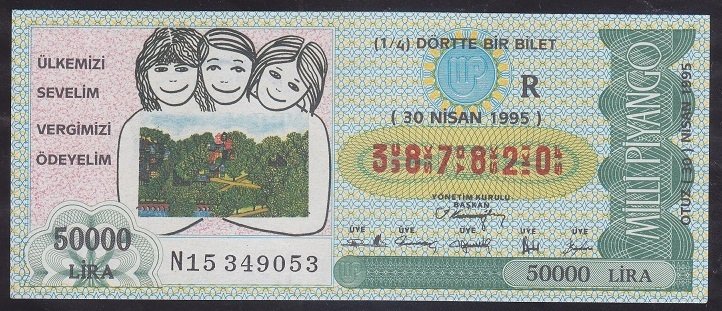 1995 30 NİSAN ÇEYREK BİLET R SERİSİ