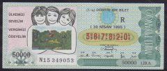 1995 30 NİSAN ÇEYREK BİLET R SERİSİ