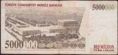 7.Emisyon 5 000 000 Lira J53 010942 Temiz