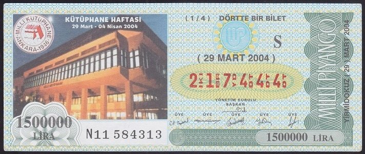 2004 29 MART ÇEYREK BİLET S SERİSİ