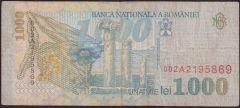 Romanya 1000 Lei 1998 Çok Temiz