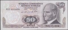 6.Emisyon 1.Tertip 50 Lira H27 322868 Çok Çok Temiz+