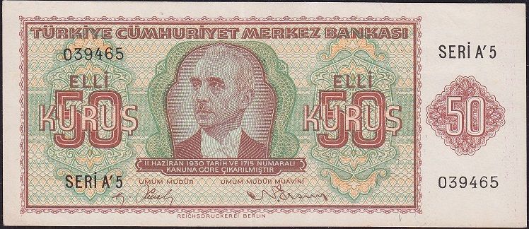2.Emisyon 50 Kuruş A5 039465 Ççt Çilaltı