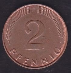 Almanya 2 Pfennig 1991 F