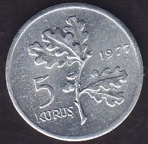 1977 Yılı 5 Kuruş