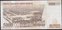 7.Emisyon 5 000 000 Lira F02 518481 Çok Temiz+
