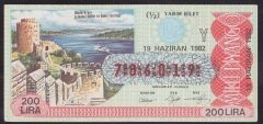 1982 19 HAZİRAN YARIM BİLET - Y SERİSİ