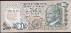 6.Emisyon 2.Tertip 100 Lira F38 557481 Çok Temiz+