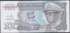 ZAİRE 5 NOUVEAUX MAKUTA 1993 ÇİL