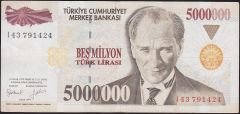 7.Emisyon 5 000 000 Lira I43 791424 Çok Temiz+