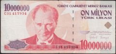 7.Emisyon 10 000 000 Lira C31 417934 Çok Temiz