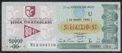 1995 29 MART ÇEYREK BİLET U SERİSİ