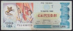 1989 19 MAYIS TAM BİLET T SERİSİ