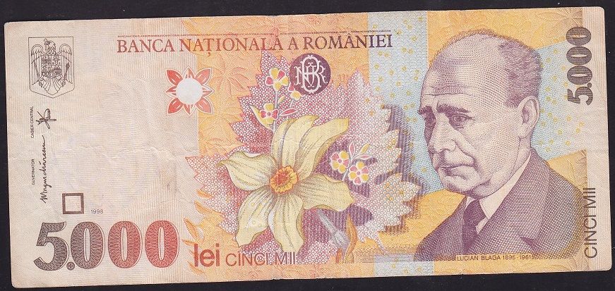 Romanya 5000 Lei 1998 Çok Temiz