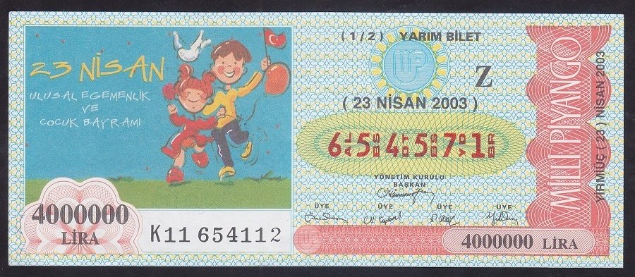 2003 23 NİSAN YARIM BİLET