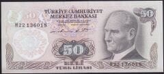 6.Emisyon 1.Tertip 50 Lira H22 136018 Çilaltı
