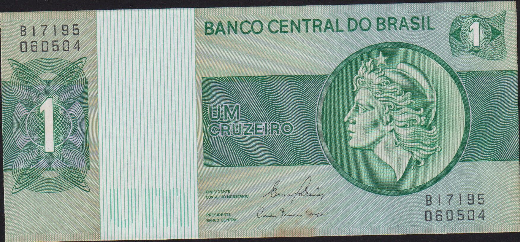 Brezilya 1 Cruzeiro 1972 Çilaltı Çil  Sararma Var