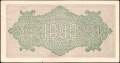Almanya 1000 Mark 1922  Çok Temiz + ( Filigranı Dikenler ) 6 Rakam Kırmızı (R75d)